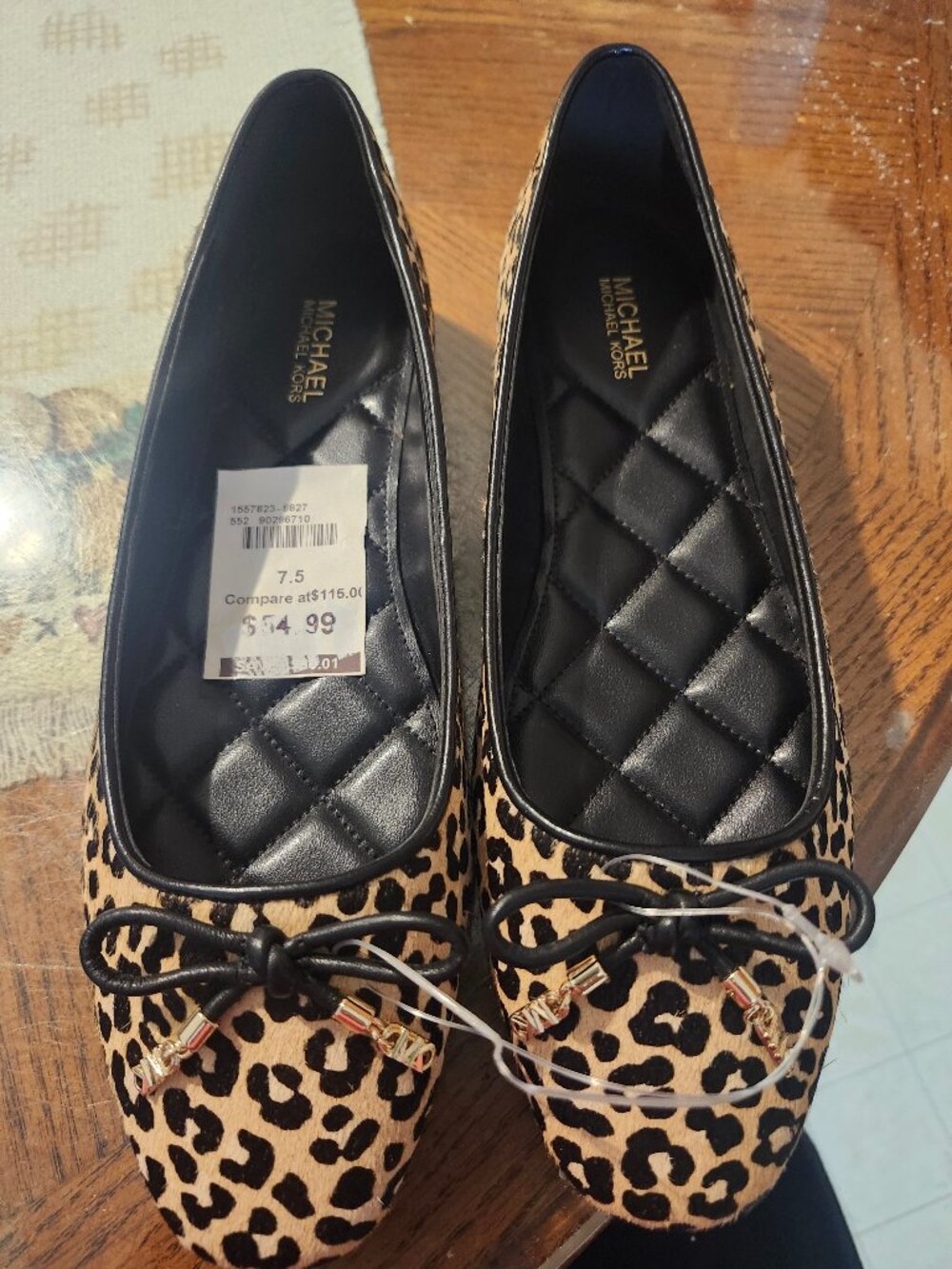 NWT Michael Kors animal print ballet flats